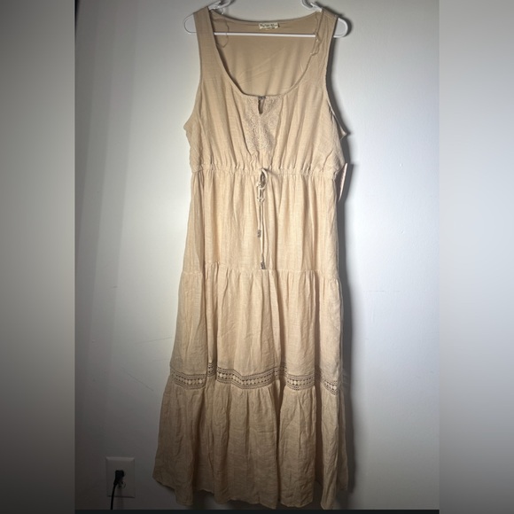 indigo Rose Dresses & Skirts - Elegant Tan Maxi Dress